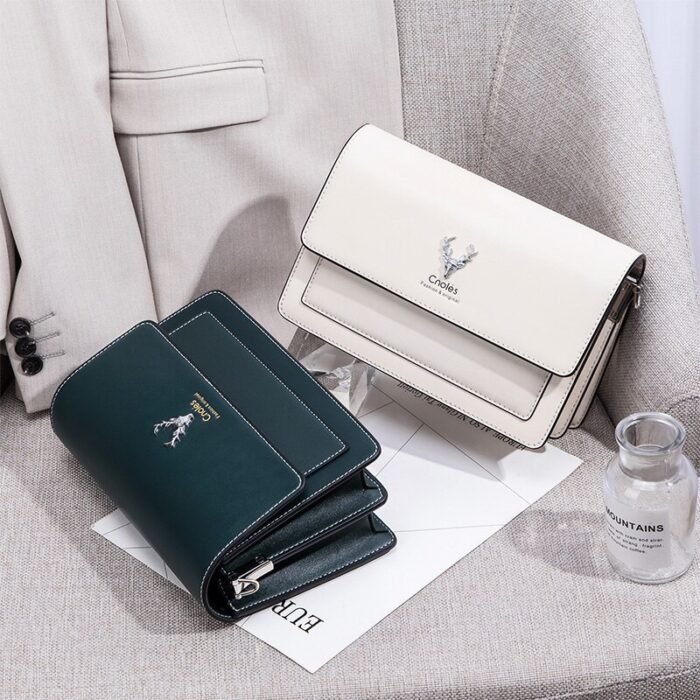 Cnoles White Color Leather Crossbody Bags