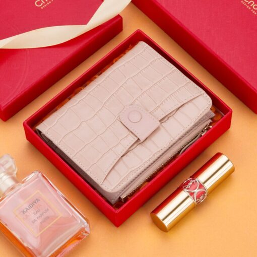 Cnoles Leather Wallet Female Short Retro Two-Fold Purse 4