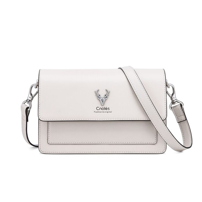 Cnoles White Color Leather Crossbody Bags