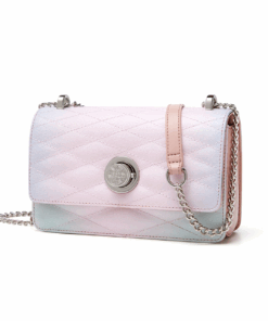 Cnoles Small Square Cute Metal Pink Chain Handbag