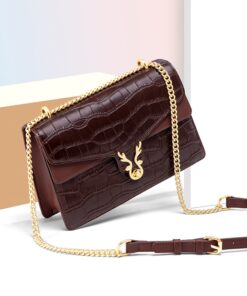 Cnoles Luxury Crocodile Semicircle Crossbody Handbags 2