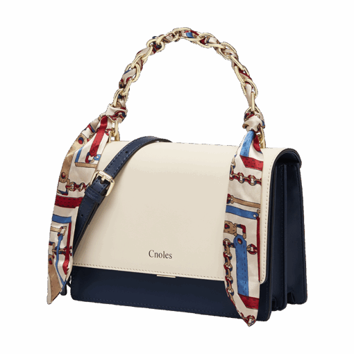 Cnoles Genuine Leather Ribbons Chain Crossbody Bags 3
