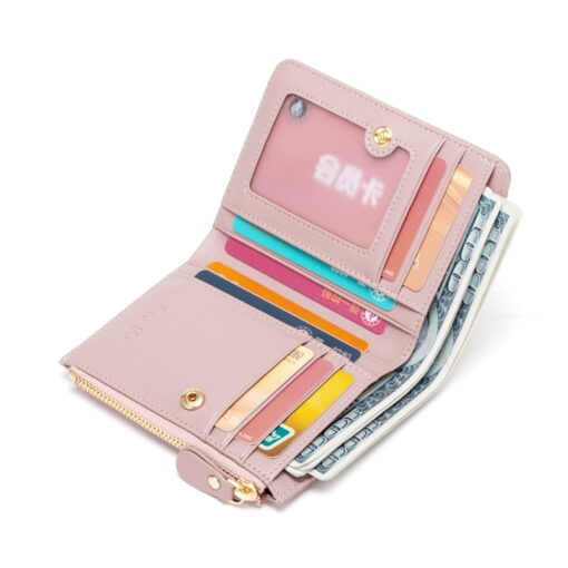Cnoles Leather Wallet Female Short Retro Two-Fold Purse 6