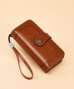 Cnoles Genuine Leather Vintage Female Large Long Purse 2