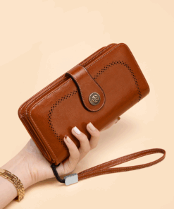 Cnoles Genuine Leather Vintage Female Large Long Purse