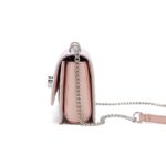 Cnoles Small Square Cute Metal Pink Chain Handbag