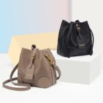 Cnoles New Female Bucket Bag Genuine Leather Crossbody Bags