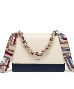 Cnoles Genuine Leather Ribbons Chain Crossbody Bags 4