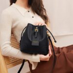 Cnoles New Female Bucket Bag Genuine Leather Crossbody Bags