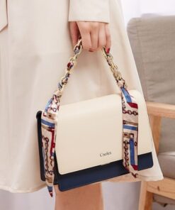 Cnoles Genuine Leather Ribbons Chain Crossbody Bags