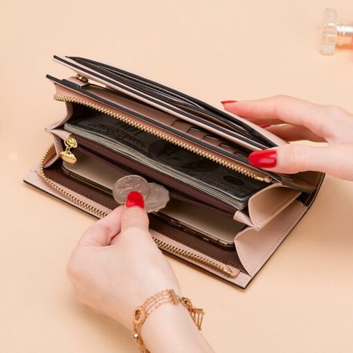 Cnoles Long Envelope Wallet Soft Leather Women Purses Handbag 4