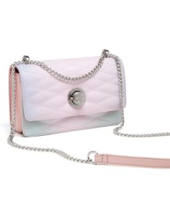 Cnoles Small Square Cute Metal Pink Chain Handbag 4