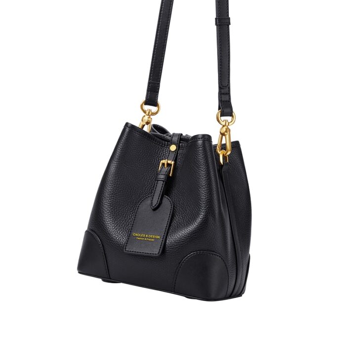 Cnoles New Female Bucket Bag Genuine Leather Crossbody Bags