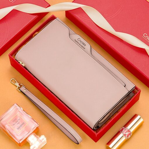 Cnoles Long Envelope Wallet Soft Leather Women Purses Handbag 5