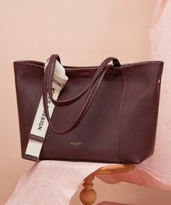 Cnoles Split Cow Leather ​Large Capacity Tote Bag Lady Handbag 2