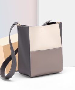 Cnoles Famous Brand Designer 2-IN-1 Leather Gray Crossbody Bag 3