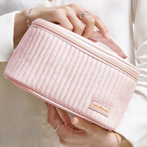 Cnoles New Cream Cake Girl Makeup Bag Portable Travel Women Cosmetic Bag Toiletries Organizer Storage Makeup Cases 3