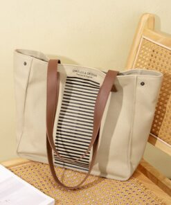 Cnoles Women Tote Canvas Bag Female Lightweight Shoulder Bag Luxury Designer Commuter Lady Crossbody Bag 2