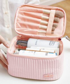 Cnoles New Cream Cake Girl Makeup Bag Portable Travel Women Cosmetic Bag Toiletries Organizer Storage Makeup Cases 2
