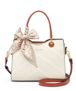 Cnoles Women Elegant Handbags Versatile Simple Retro Gentle Bow Tie